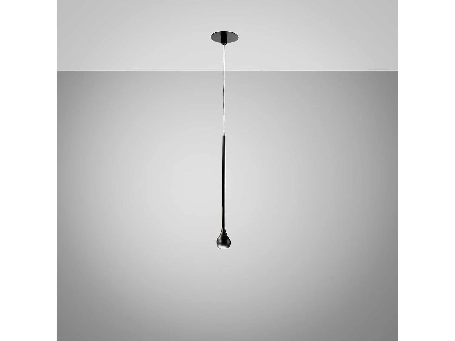 URSULA SP/I Schwarze Pendelleuchte – Einbau-LED-Pendelleuchte 5 W 3000 K 255 lm 24° Abstrahlwinkel Aluminiumrahmen IP20 – Gea Luce