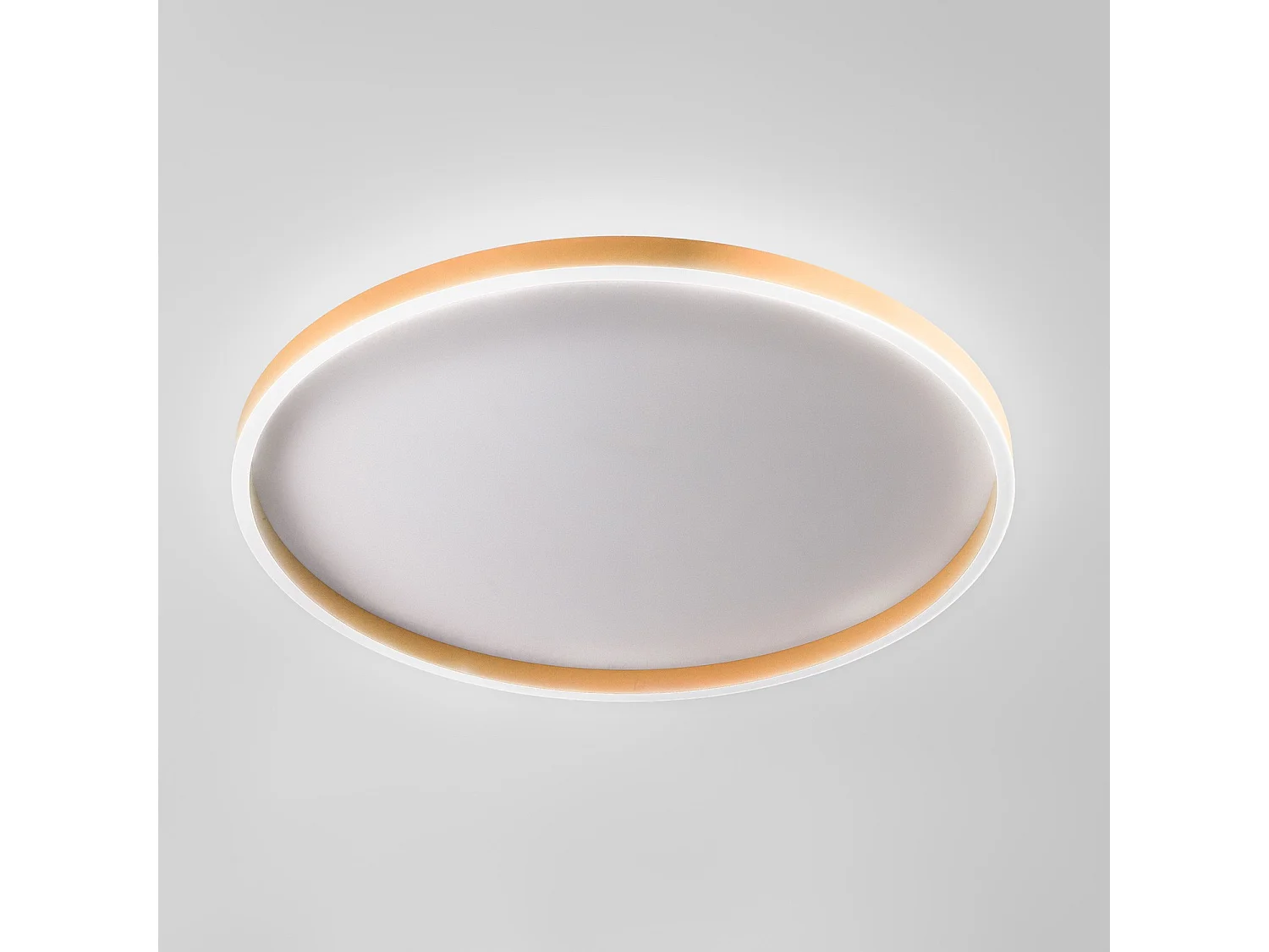 Plafonnier Aela P/G En Aluminium Pêche 60W+12W Led Intégrée Double Emission 3800Lm Dimmable Coupe De Phase - Gealuce