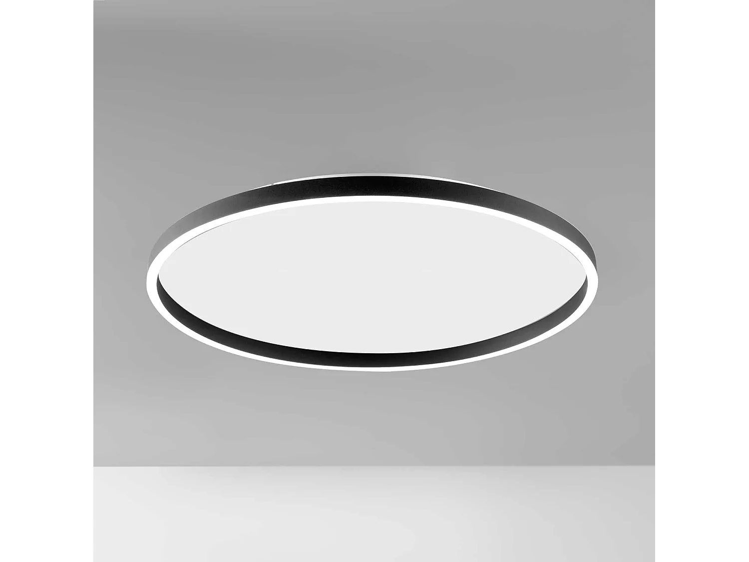 AELA P/G Deckenleuchte in Schwarz Satin Aluminium 60W+12W Integrierte LED Doppelabstrahlung 3800lm Dimmbar Phasenanschnitt - Gealuce