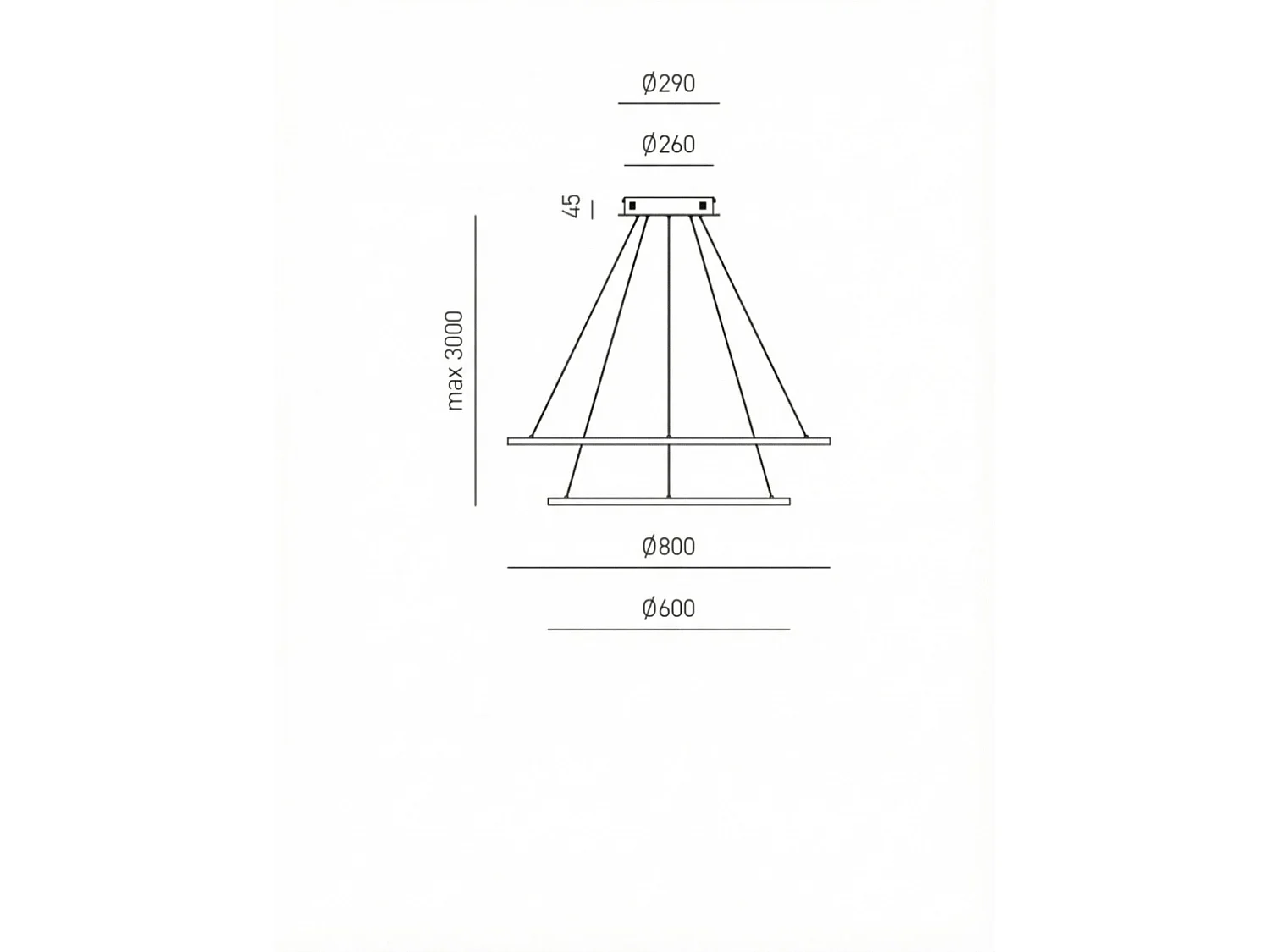 ERIKA S/2 LED-Pendelleuchte 80 W 3700 lm 3000 K dimmbar, Phasenanschnitt + Druckschalter, Gehäuse aus Aluminium und weißem Silikon - Gealuce