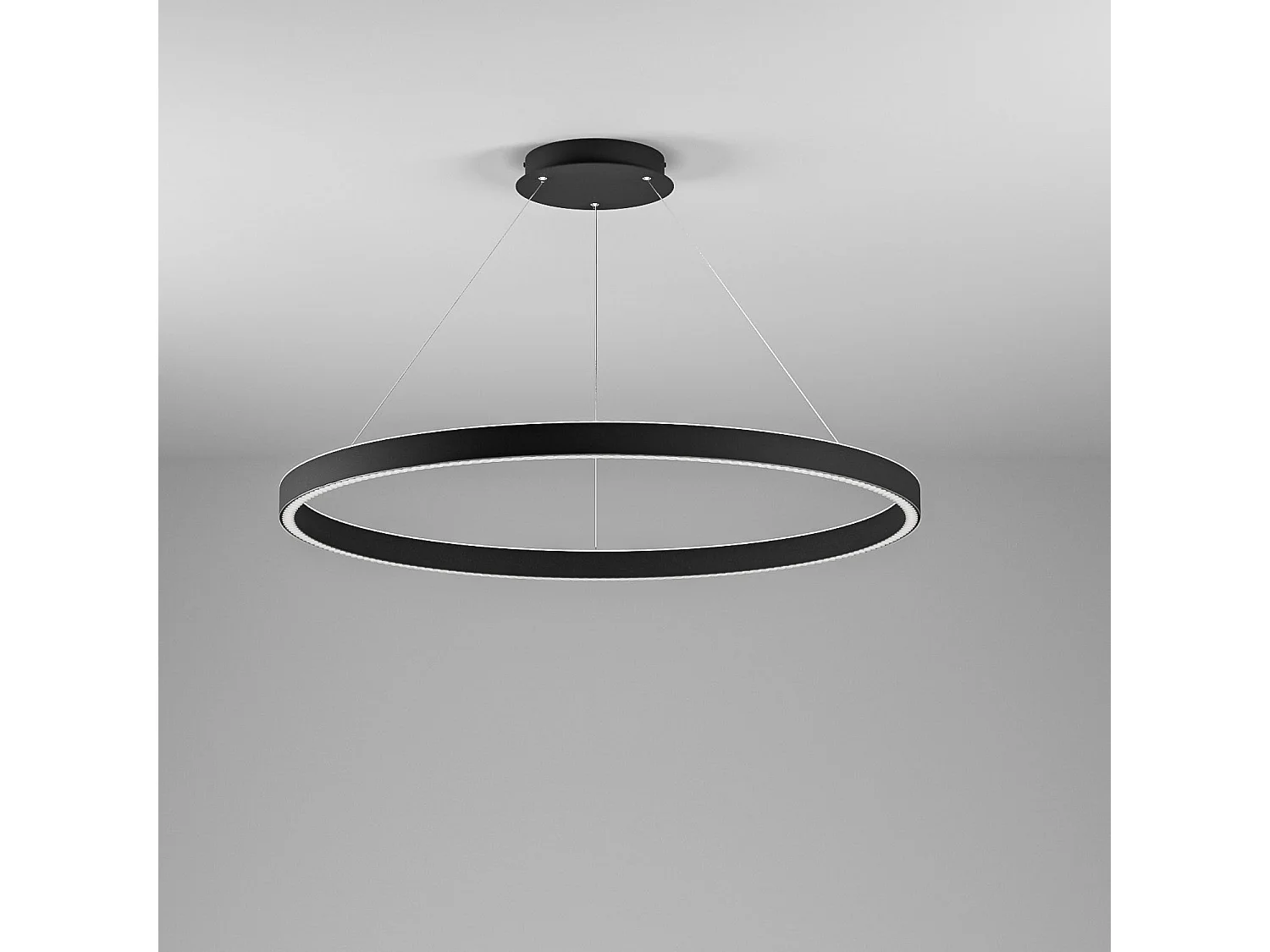 Lampa wisząca LED CRISEIDE S/S 100W 5200lm 3000K w kolorze czarnego satynowego aluminium, ściemnialna z funkcją fazowania i przyciskiem - Gealuce