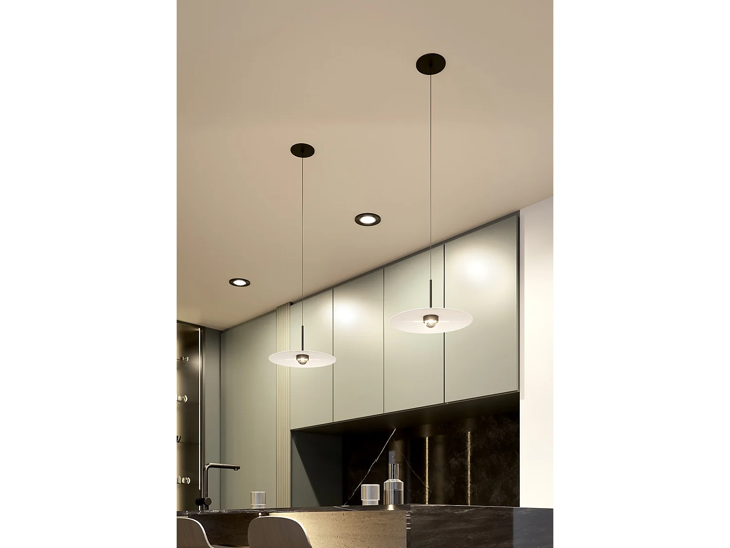 8W 83° 3000K Matwitte LED-hanglamp - Plafond- of inbouwarmatuur voor binnenverlichting - Beneito & Faure