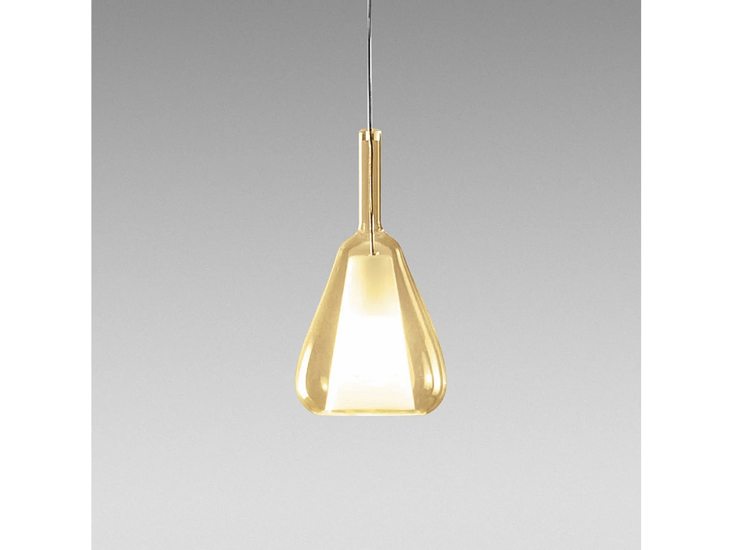 Ofelia S/11 Suspension Ambre Transparent - Verre Borosilicate E27, Câble 3M, Design Elégant Et Chaleureux Gea Luce