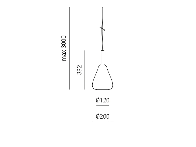 Ofelia S/11 Suspension Ambre Transparent - Verre Borosilicate E27, Câble 3M, Design Elégant Et Chaleureux Gea Luce