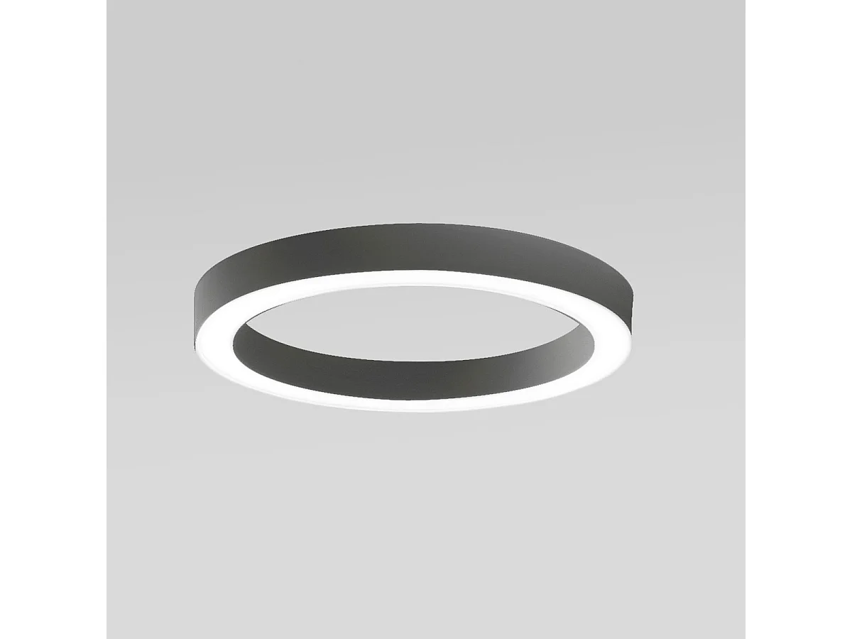 FLOR P/G Deckenleuchte – 60 W integrierte LED, 3000 K, Phasenanschnittdimmung, schwarz satiniertes Aluminium, Methacrylat-Diffusor – Gealuce