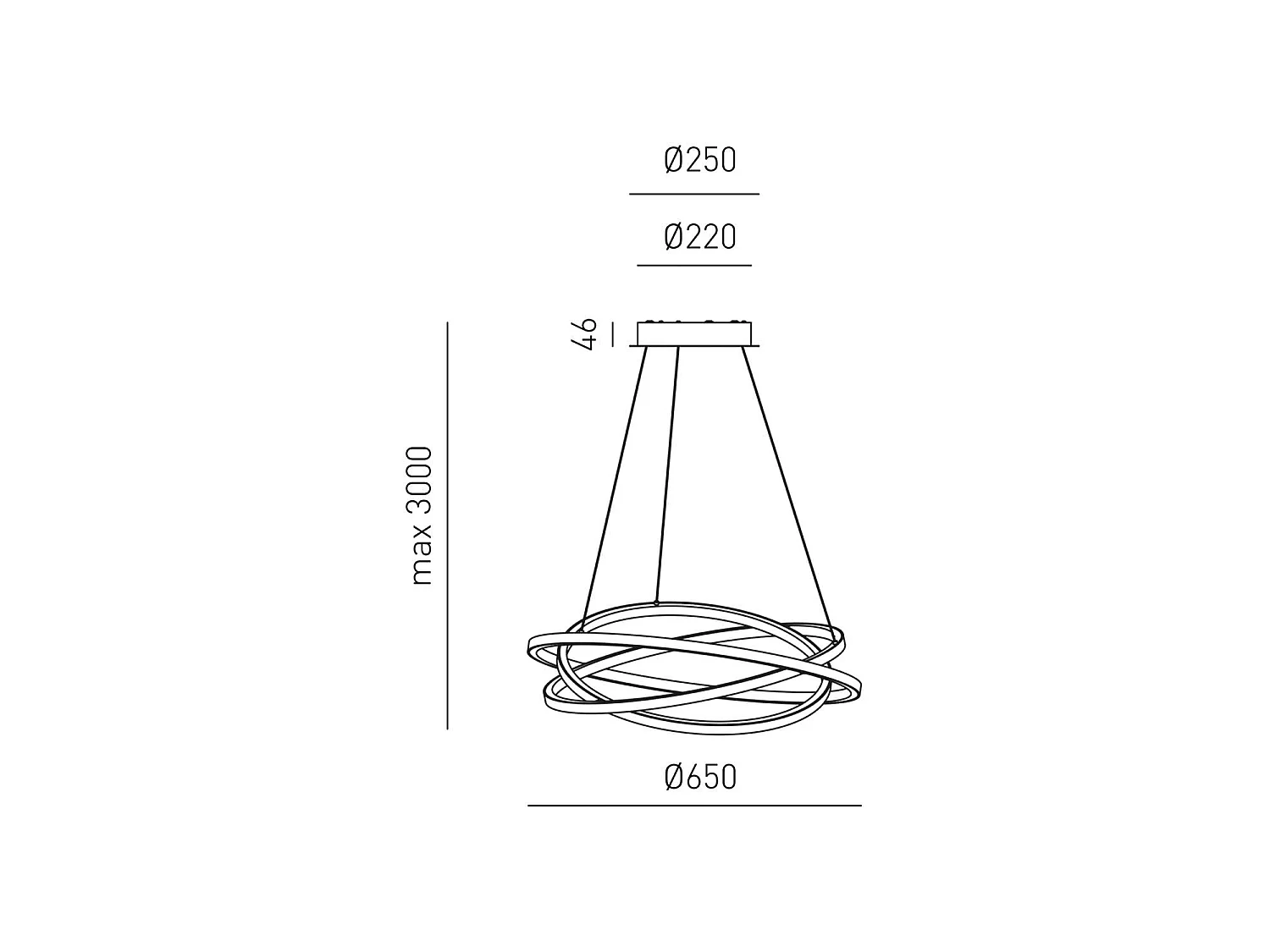 ATIA S/P Witte Aluminium LED Hanglamp 80W 6300lm 3000K Dimbaar Fase-afsnijding en Drukknop - Gealuce