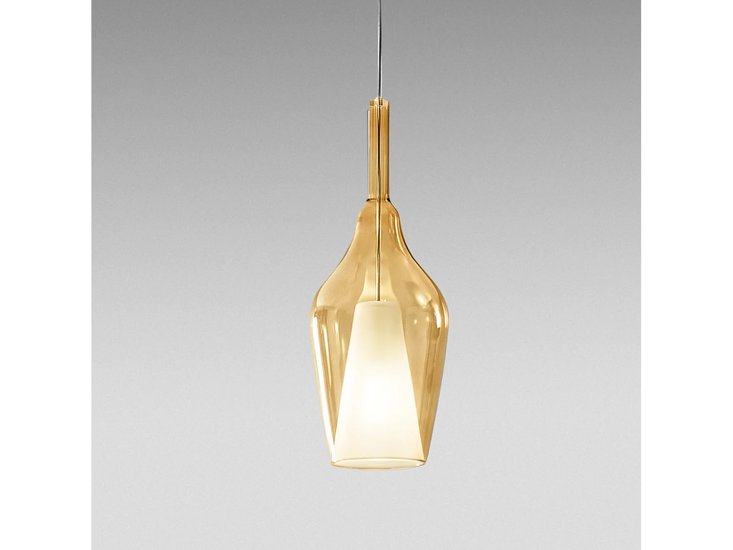 OFELIA S/12 Pendellampe – Transparent ravfarvet borosilikatglas, E27-fatning, 3 meter kabel, IP20-beskyttelsesklasse, beskyttelsesklasse I – Gealuce