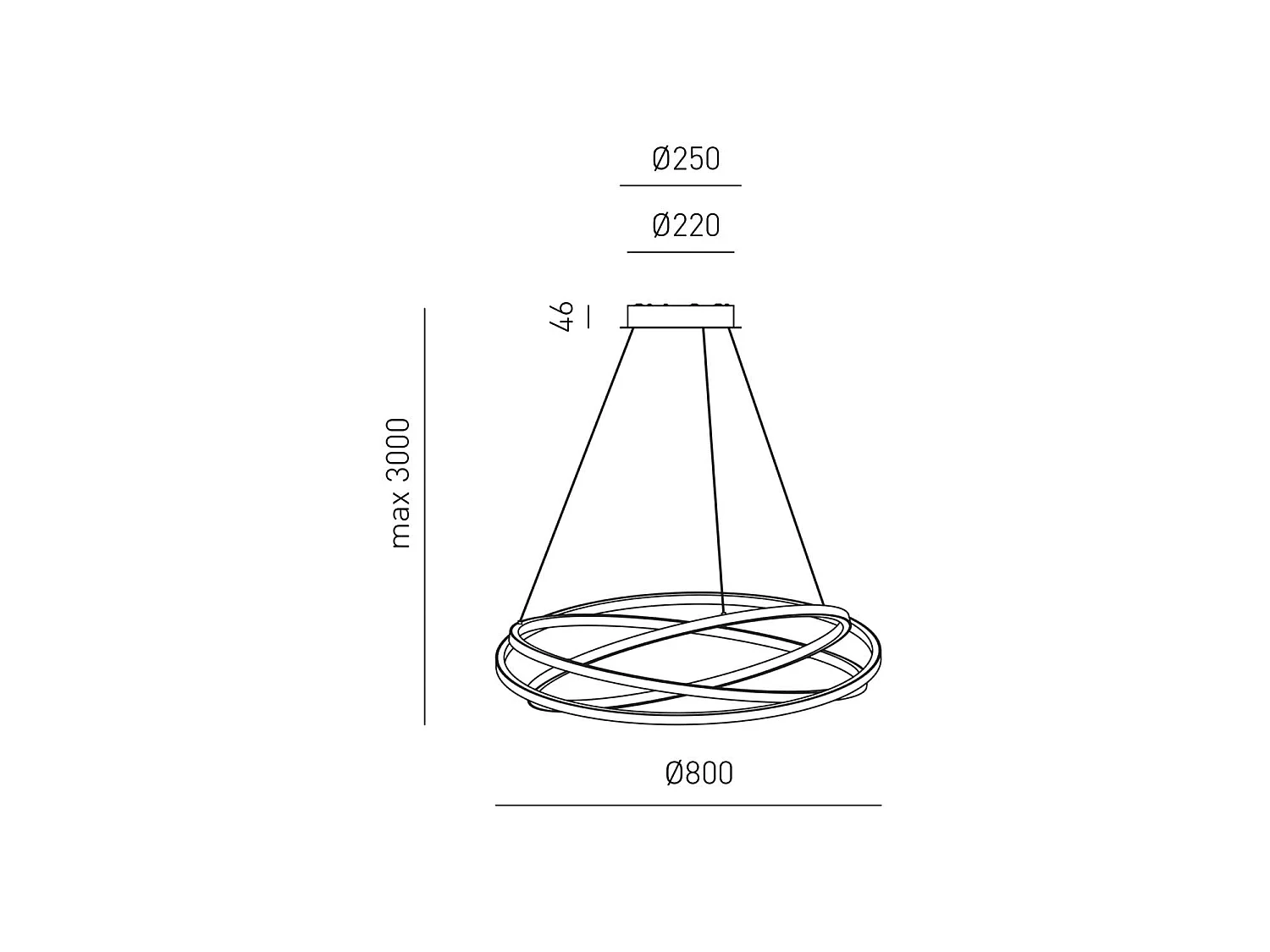 ATIA S/M Witte Aluminium LED Hanglamp 100W 7500lm 3000K Dimbaar Fase-afsnijding en Drukknop - Gealuce