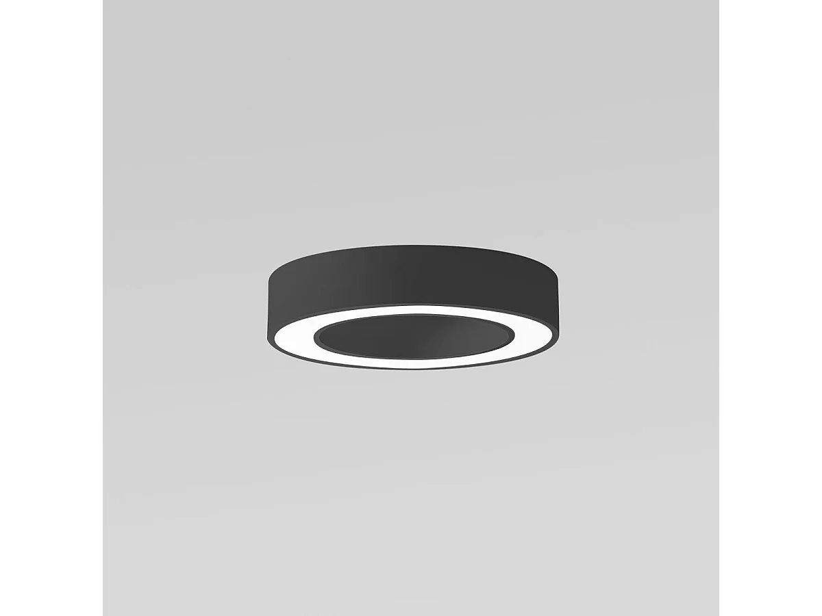 FLOR P/P Deckenleuchte – 30 W integrierte LED, 3000 K, Phasenanschnittdimmung, Aluminium satiniert schwarz, Diffusor aus Methacrylat – Gealuce