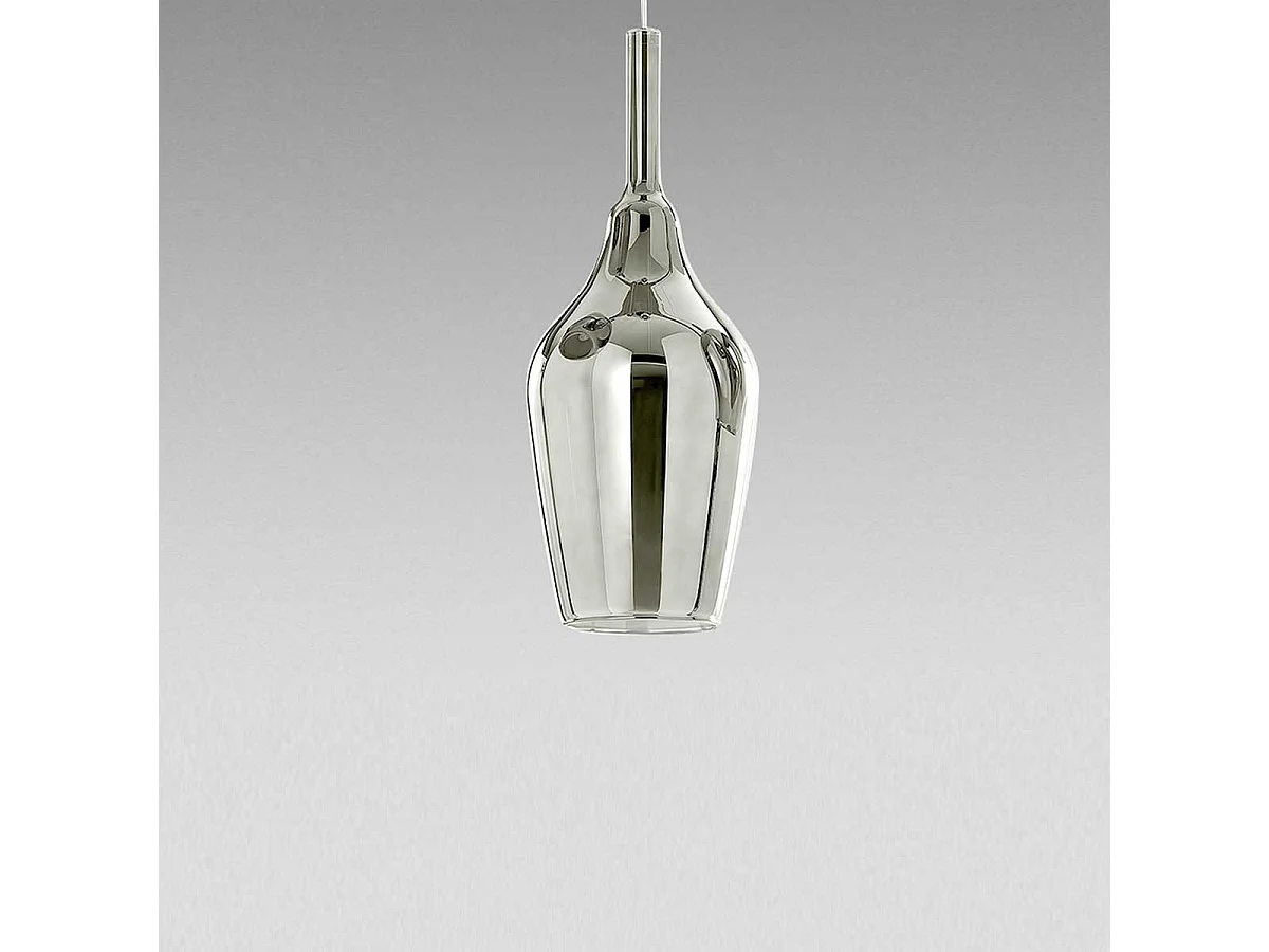 Ofelia S/12 Mini-Pendelleuchte aus Borosilikatglas, verchromt, mit G9-Fassung und 3-Meter-Kabel für den Innenbereich - Gealuce