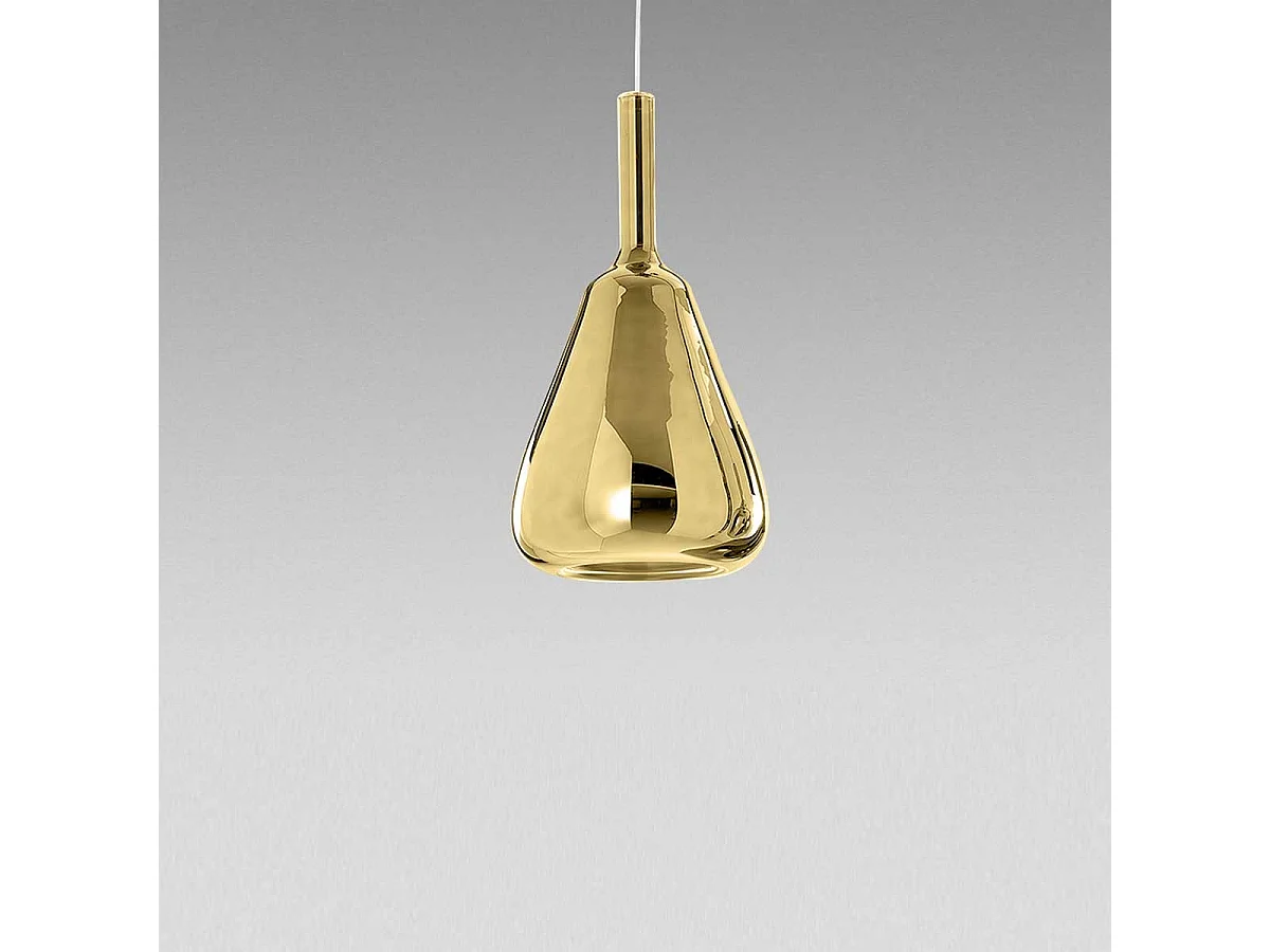 Ofelia S/11 Mini-Pendelleuchte aus verspiegeltem, goldfarbenem Borosilikatglas mit G9-Fassung, 3 Meter Kabel - Gea Luce