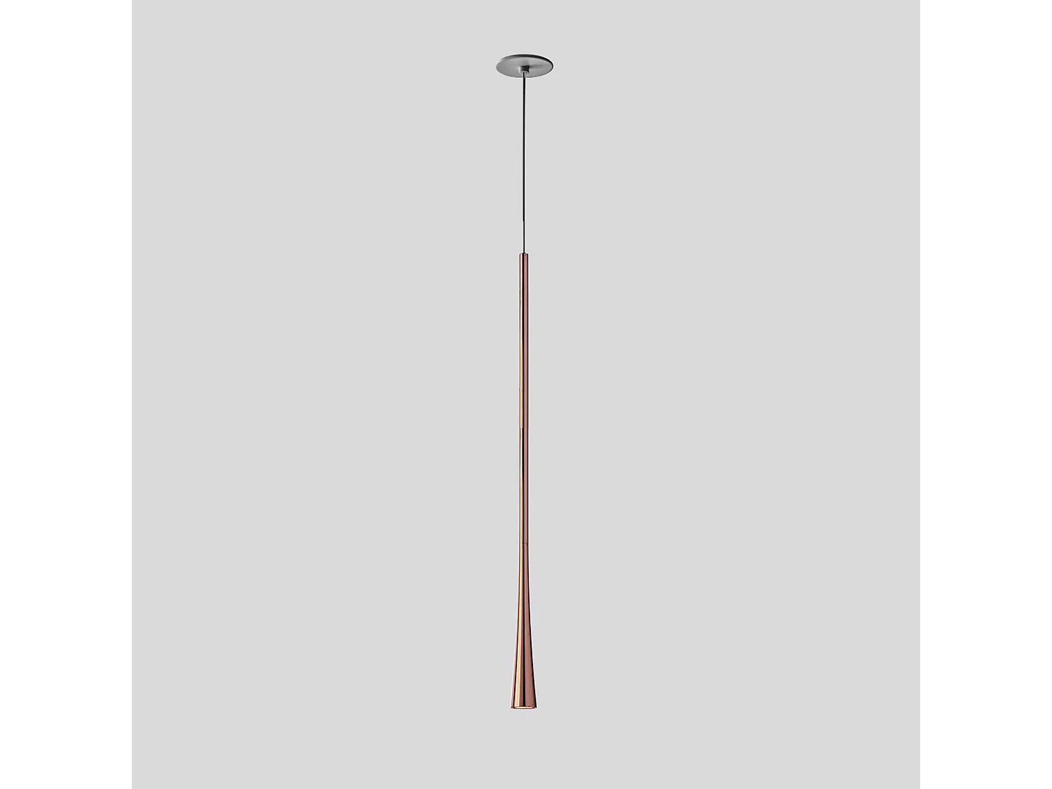 Dafne S/G enkele LED-hanglamp 7W 3000K CRI>90 in aluminium - koper met zwarte plafondrozet - Gealuce