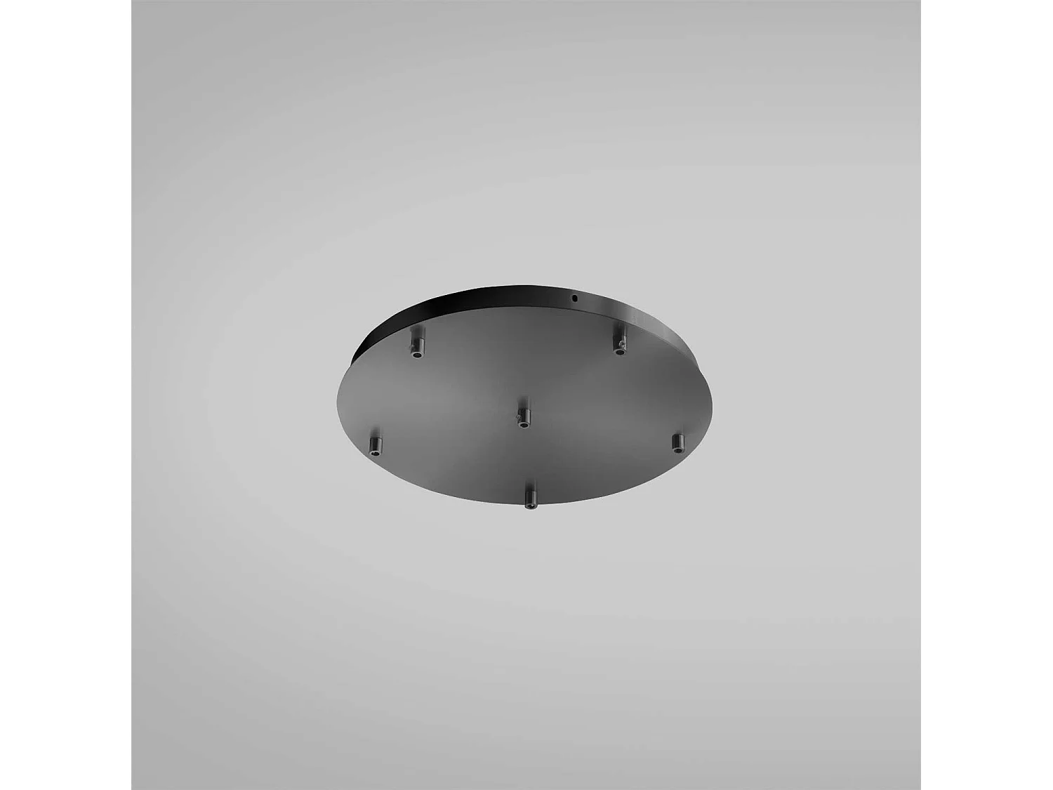 Florón de techo redondo Ofelia Mini BT/6 - Base para lámpara colgante con 6 orificios, acabado negro mate, clasificación IP20 - Gealuce