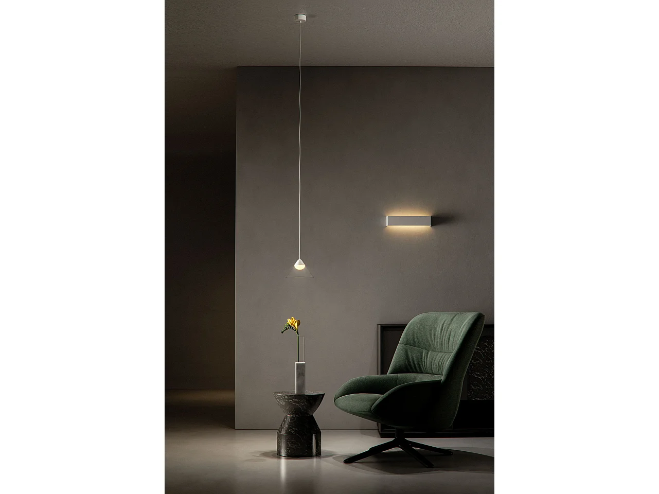 Ark Surface LED-hanglamp 6W 90º 2700K Zwart/Grijs, conisch ontwerp voor binnengebruik - Beneito & Faure - Verlichting