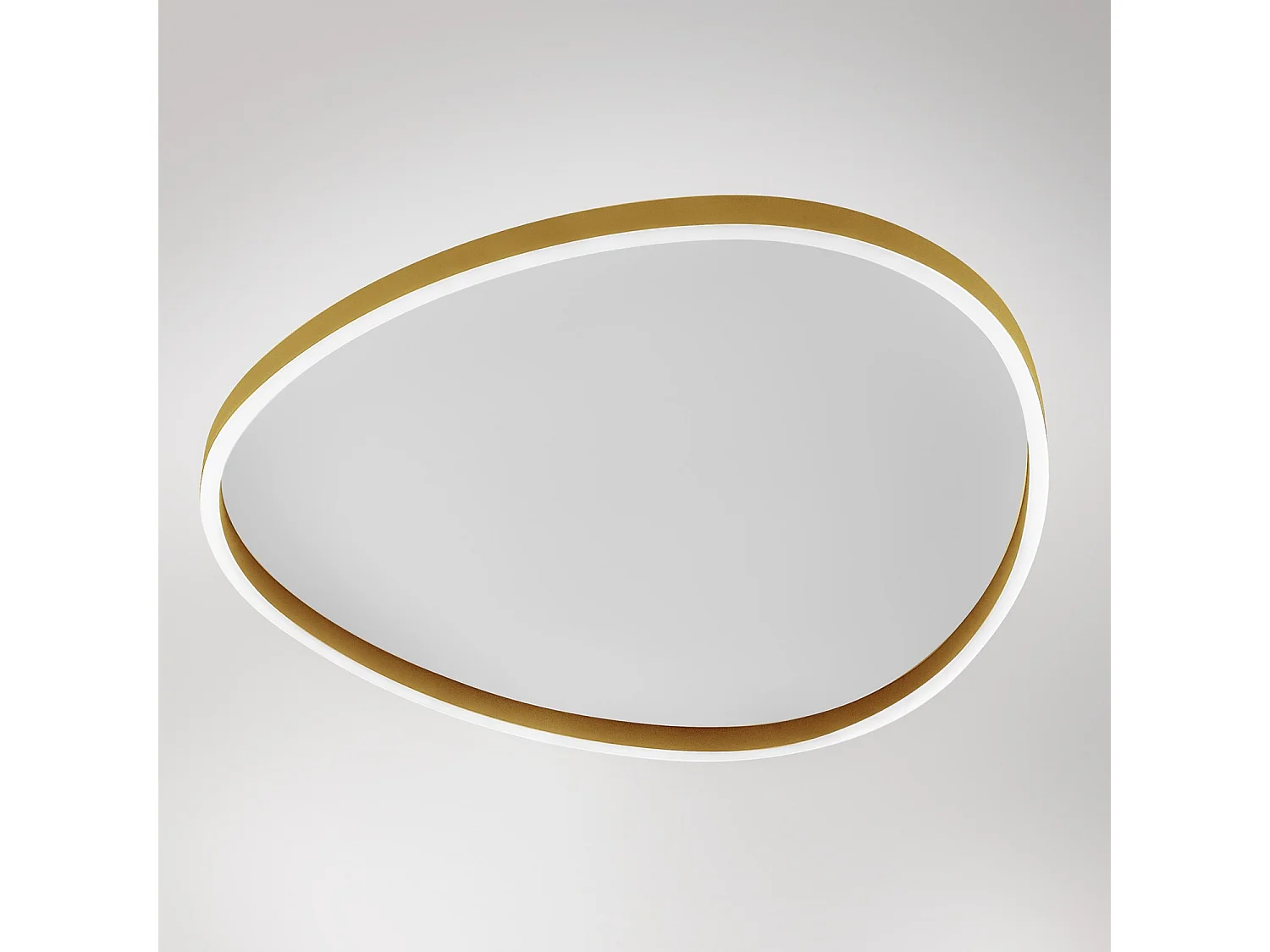 Luminária de teto LED Ecaris P/G 72W com dupla emissão, dimerizável, com interruptor CCT 3000K/4000K em alumínio dourado escovado - Gealuce