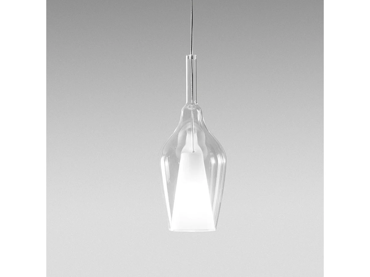 Suspension Ofelia S/12 En Verre Borosilicate Finition Transparente, Douille E27, Câble Réglable De 3 Mètres - Gealuce Minimal Design