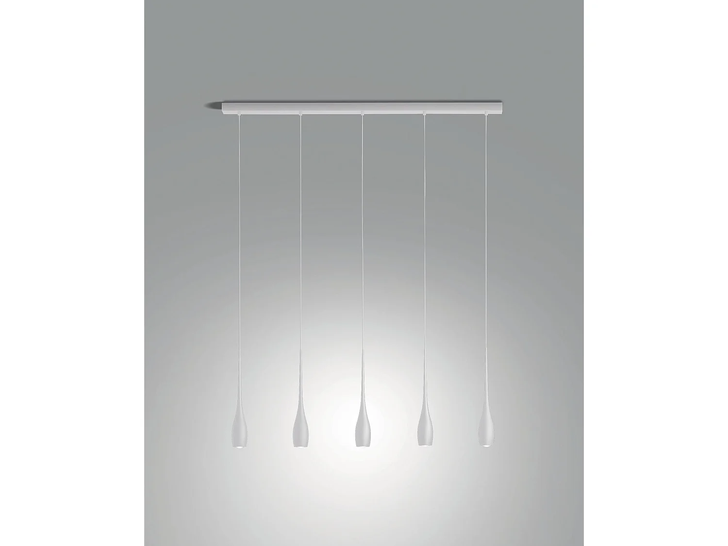 Hanglamp wit, 5x 7,5W geïntegreerde LED 3270lm 3000K, dimbaar, metalen frame - modern design