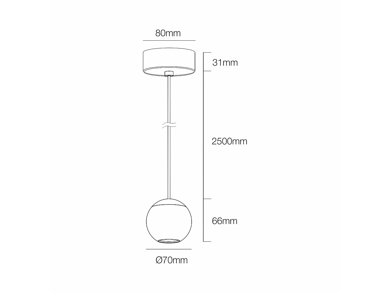 Bora hanglamp 8,5W 36º 2700K mat wit - Hoogwaardige precisie-ledverlichting voor interieurs - Beneito & Faure