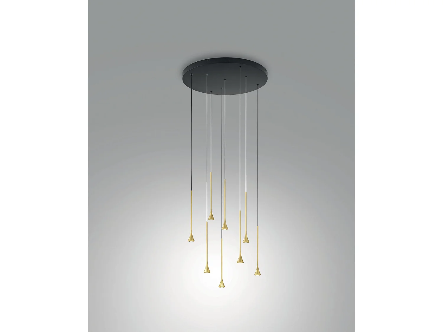Susa hanglamp Ø500mm LED 40W 3540lm 3000K dimbaar in zwart metaal en messing - elegante structuur IP20 klasse 1