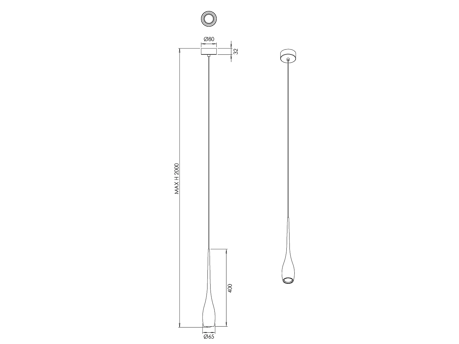 White LED-hanglamp 7W 570lm 3000K, metalen frame, IP20, klasse 1, elegant en modern design - Merk Illuminazione