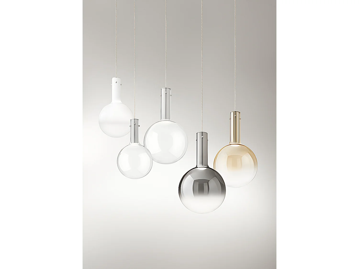 7W LED Pendant Lamp in Amber Borosilicate Glass, Chrome Frame, Warm Light 3000K, Size 25x43 cm - Perenz