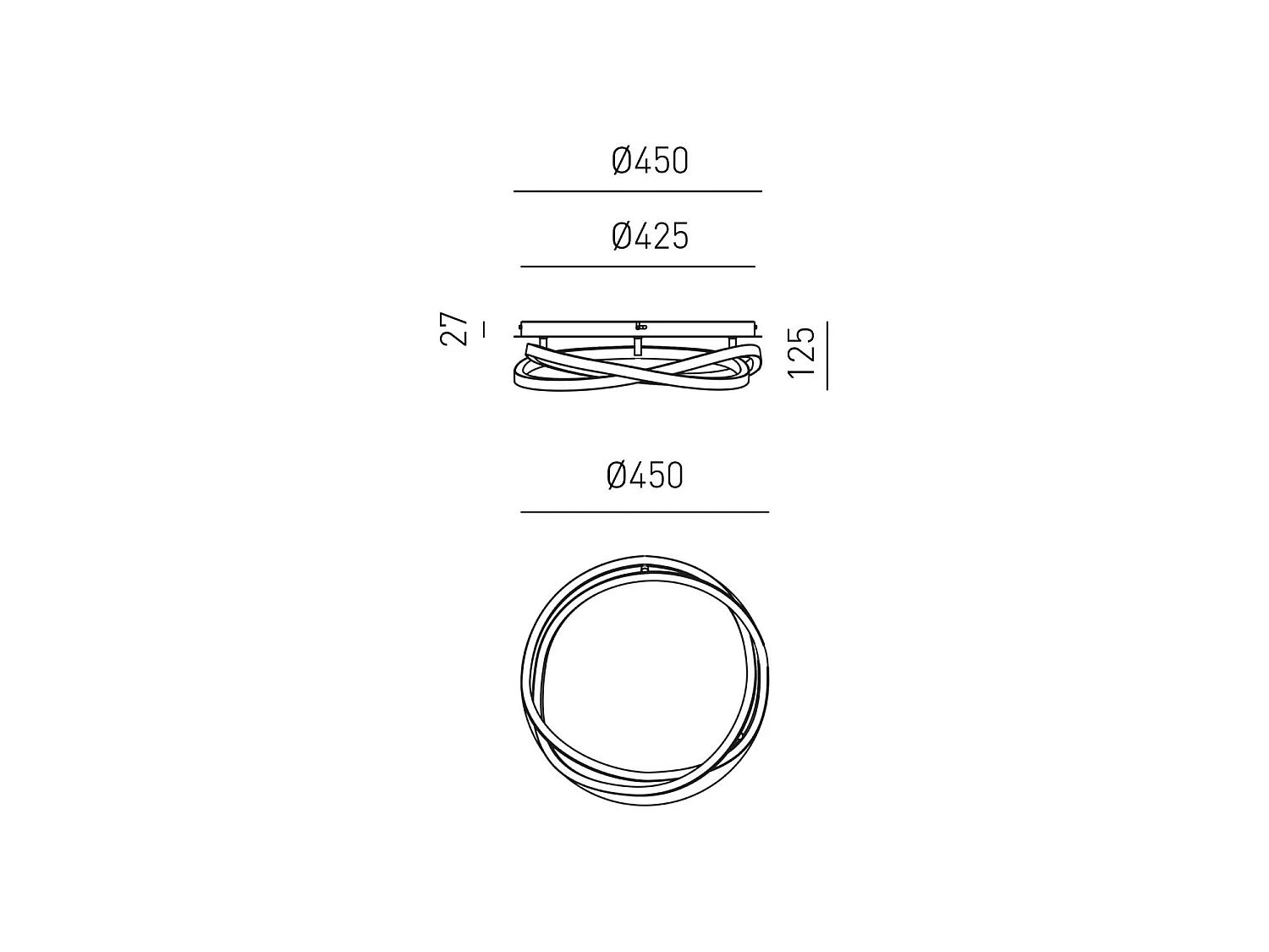 ATIA P/P Witte Aluminium LED Plafondlamp 40W 2100lm 3000K Dimbaar Fase-afsnijding en Drukknop - Gealuce