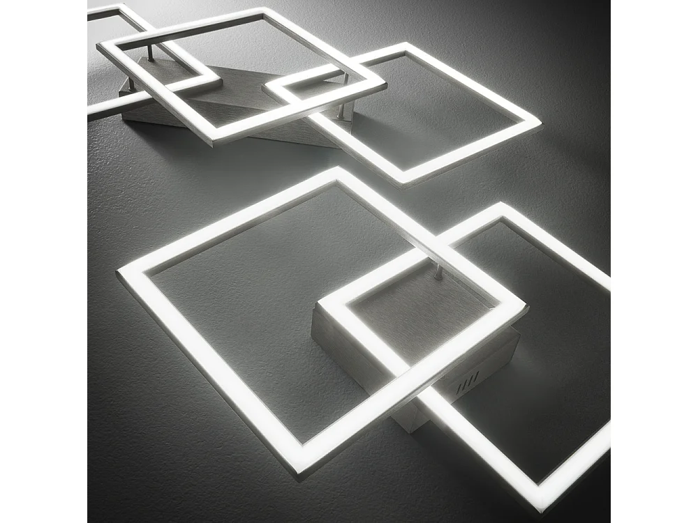 Luminária de teto AFRODITE P/M 40W 2000lm 3000K dimerizável com tecnologia trailing edge - Titânio e alumínio com difusor em silicone opalino.