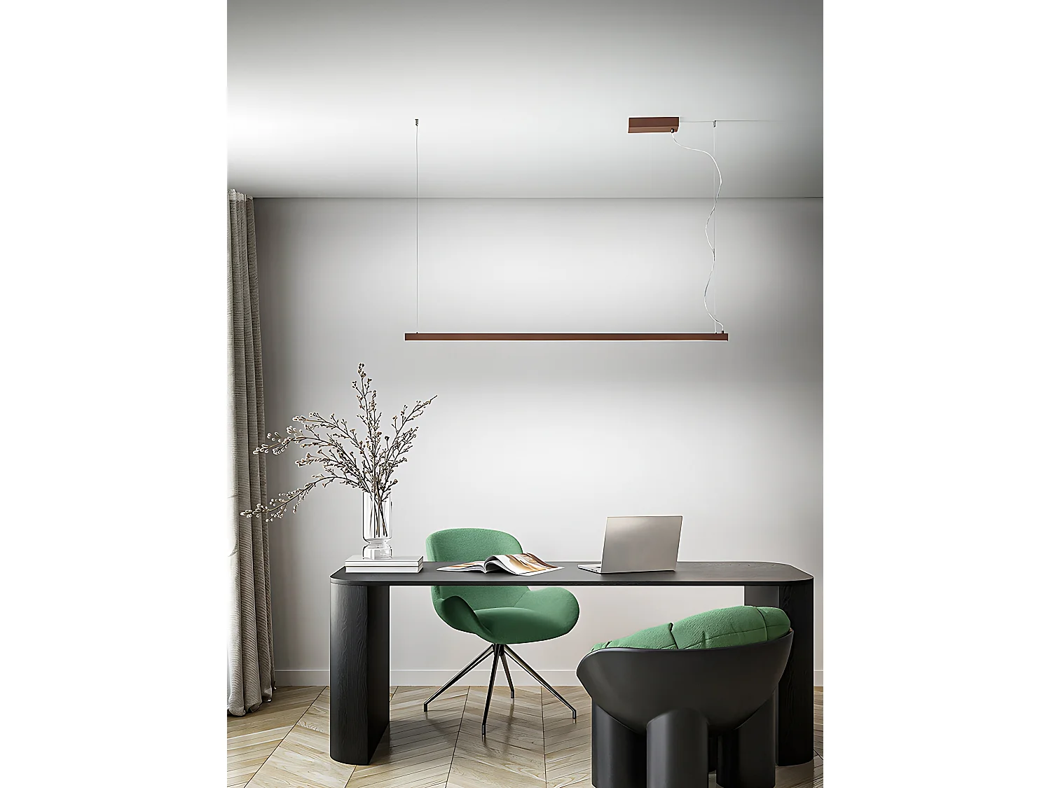 Sospensione Moderna Link Alluminio Marrone Led 35W Dimmetabile Ip20