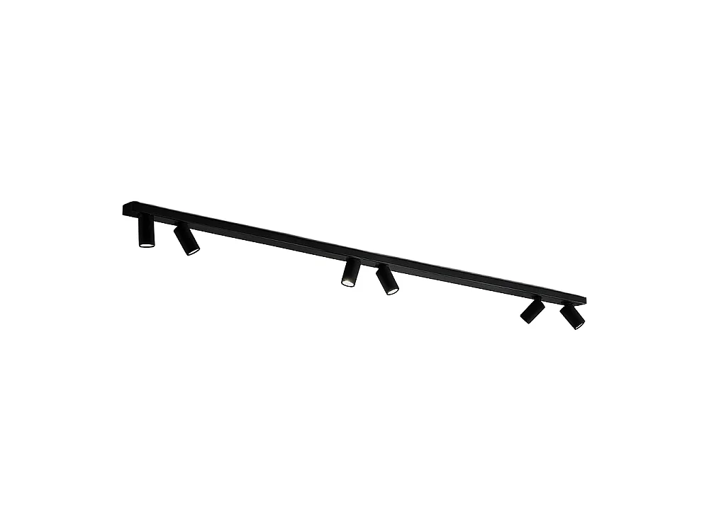 Lámpara de techo 10S48175 N en metal pintado en negro mate, 6 bombillas GU10 regulables, diseño moderno y esencial para iluminación interior - Perenz