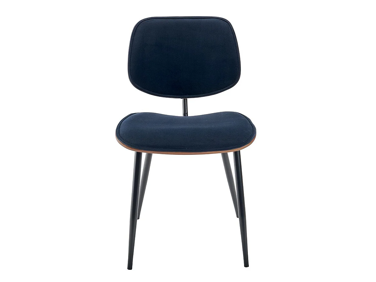 Set van 2 fluwelen stoelen met houten afwerking - Olympia