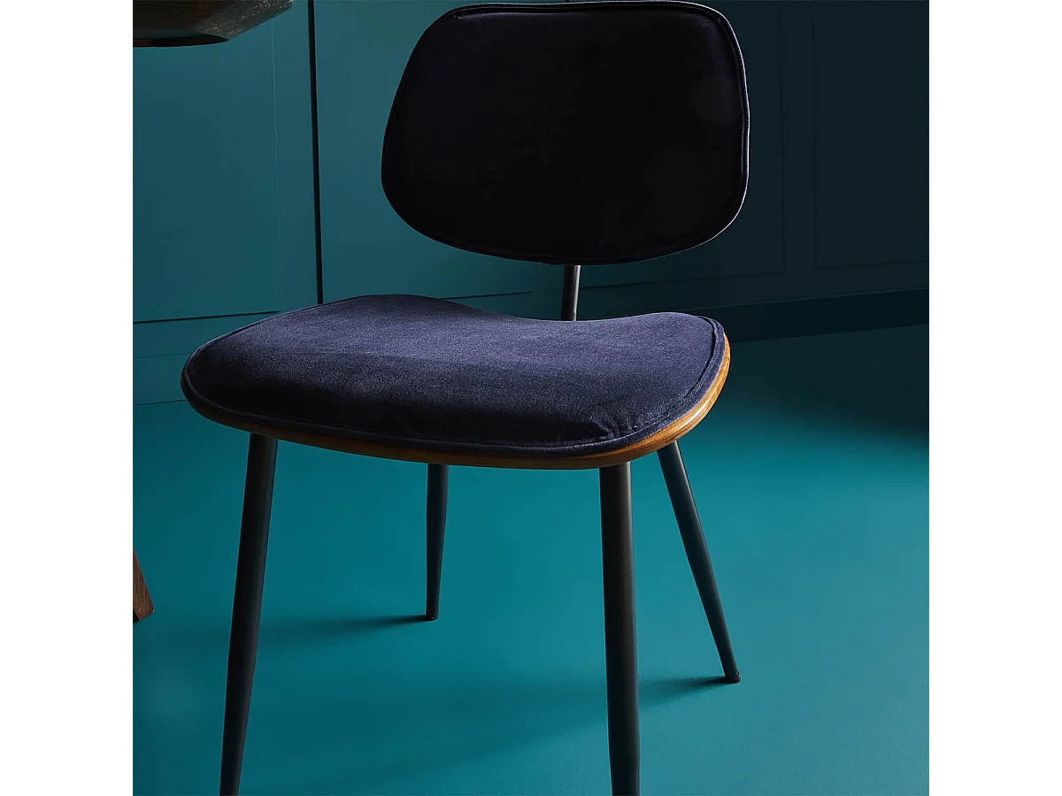 Set van 2 fluwelen stoelen met houten afwerking - Olympia