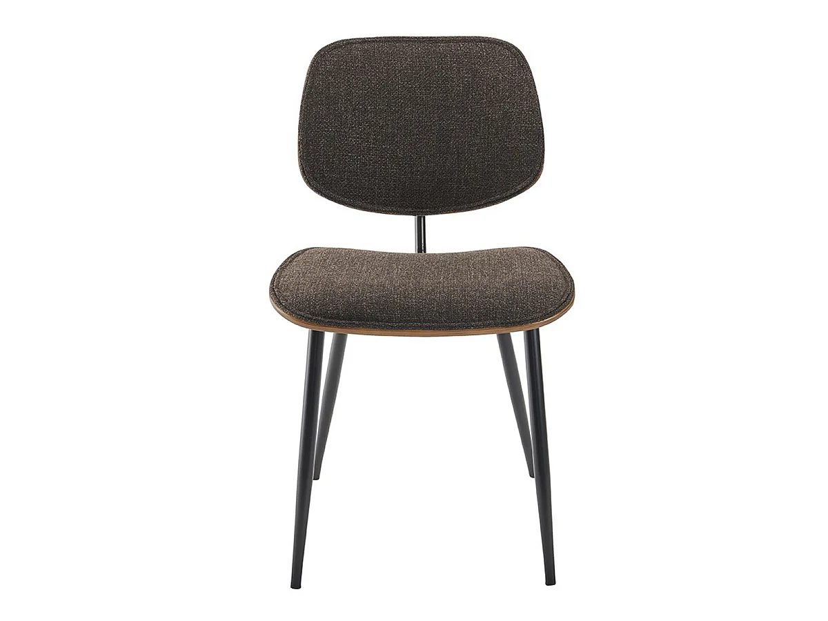Lot de 2 Chaises en Tissu Gris / Brun - Olympia