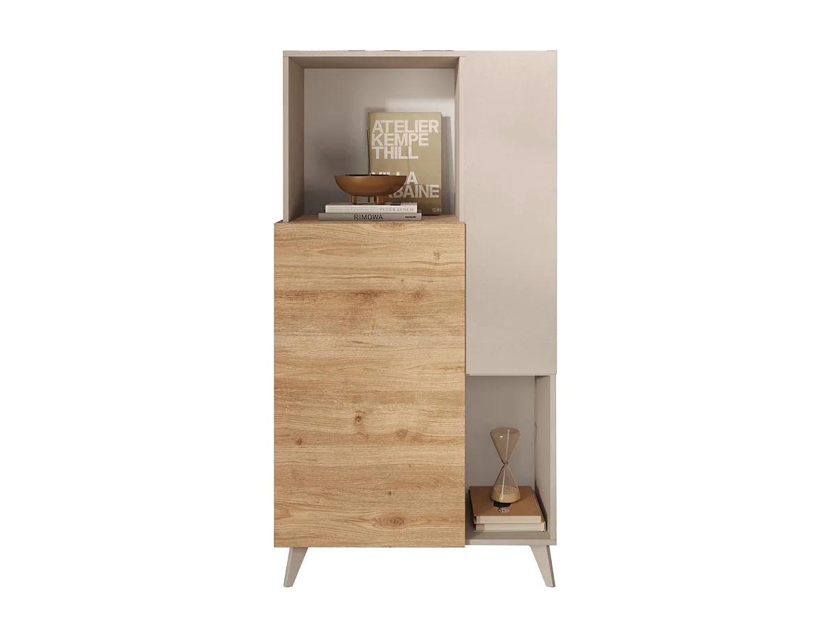 Credenza 2 ante, 2 nicchie e 2 ripiani L80 cm - MALA