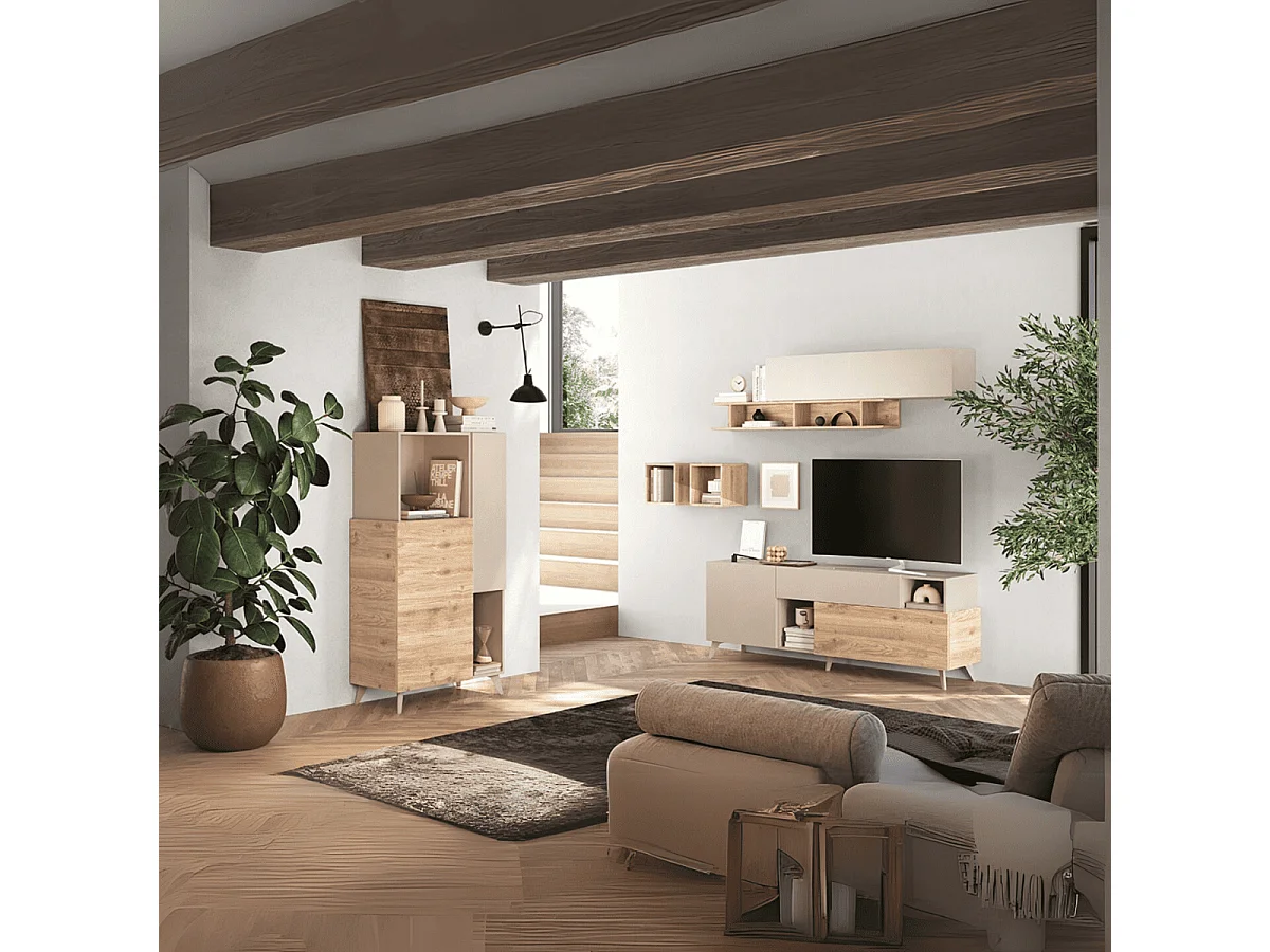 Credenza 2 ante, 2 nicchie e 2 ripiani L80 cm - MALA