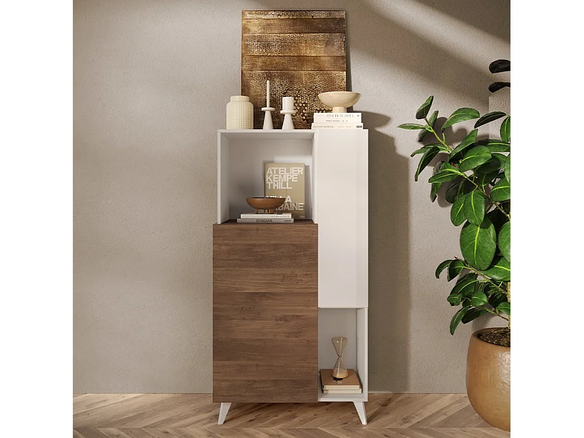 Credenza 2 ante, 2 nicchie e 2 ripiani L80 cm - MALA