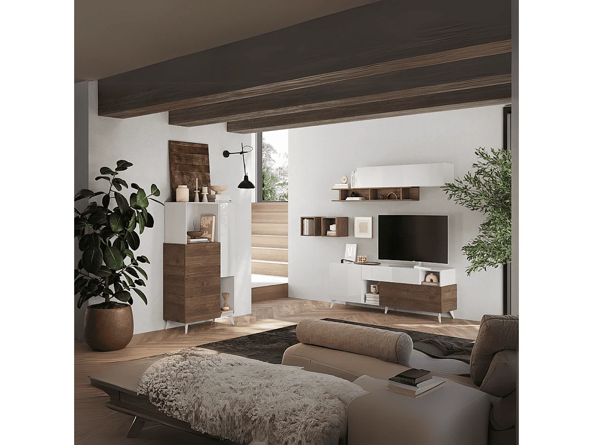 Credenza 2 ante, 2 nicchie e 2 ripiani L80 cm - MALA