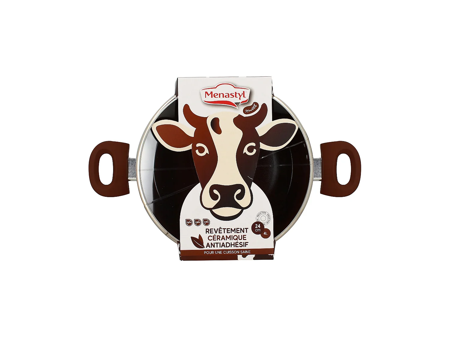 Menastyl - Faitout Vache 24cm En Aluminium Revêtement Céramique Induction