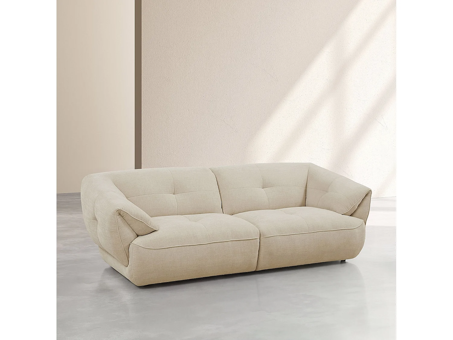 Habitat - Canapé 3 places en tissu - Crème - Cyriel