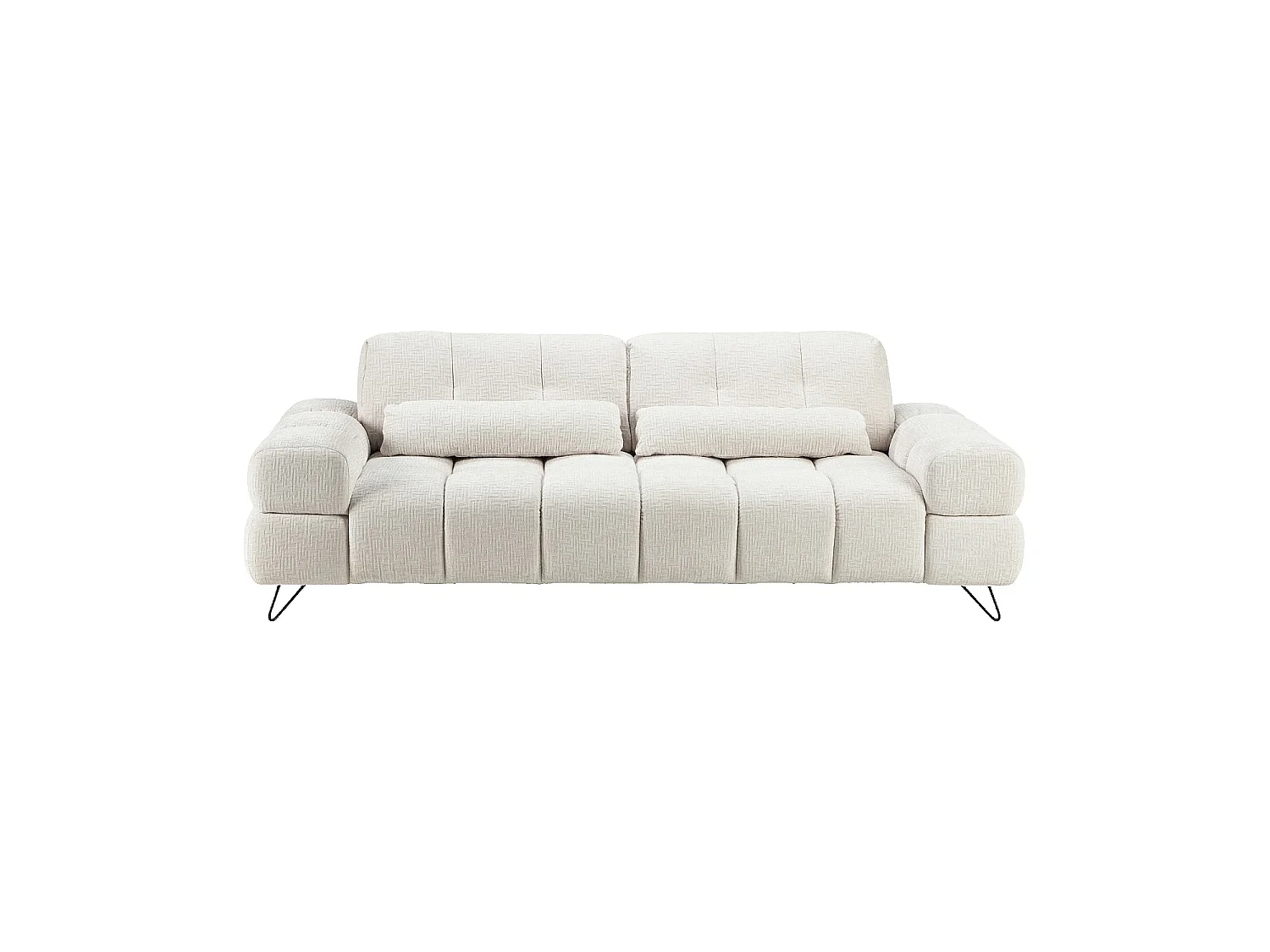 Habitat - Canapé 2 places en tissu texturé avec dossier avance-recule - Beige - Livea