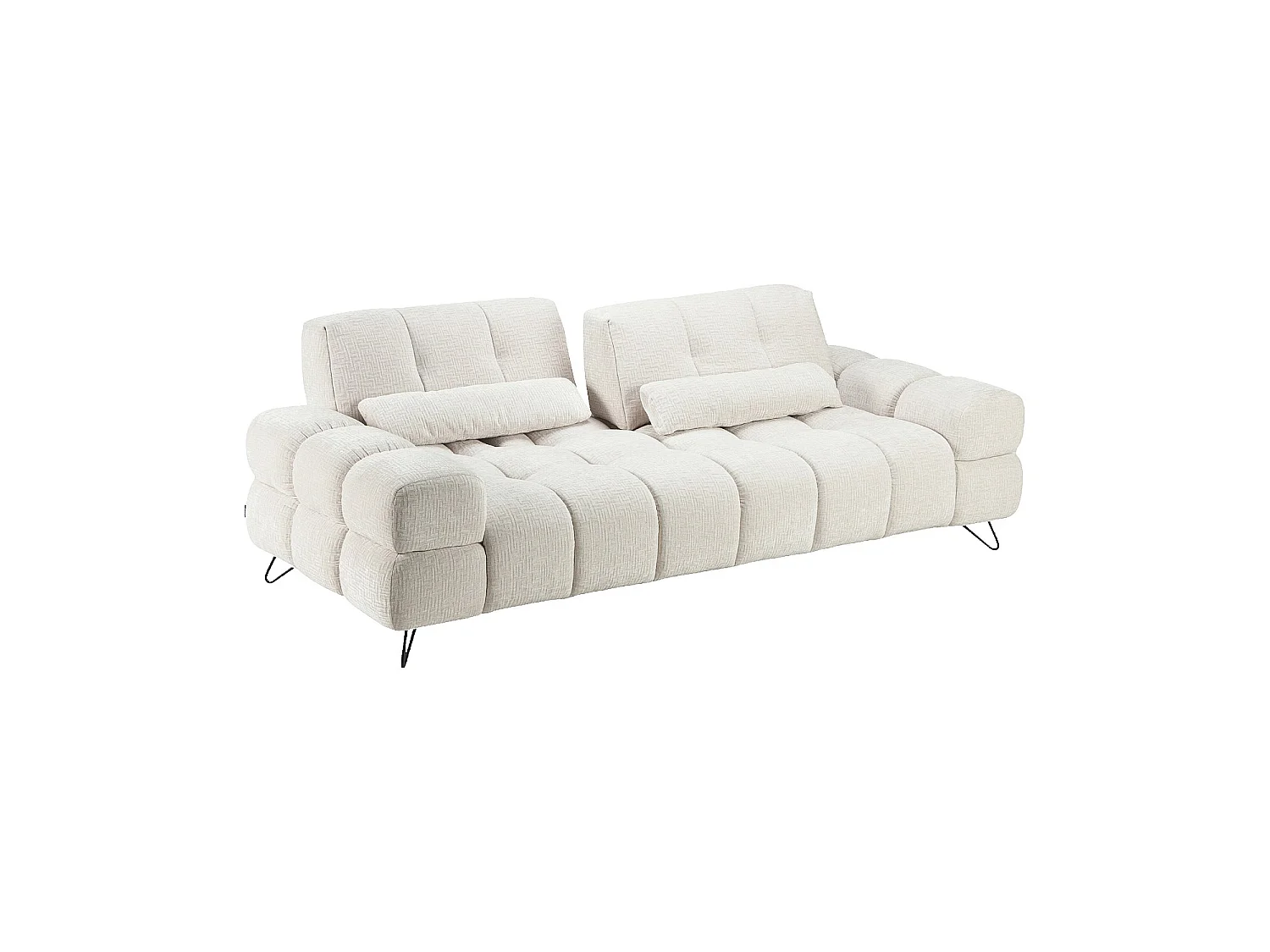Habitat - Canapé 2 places en tissu texturé avec dossier avance-recule - Beige - Livea
