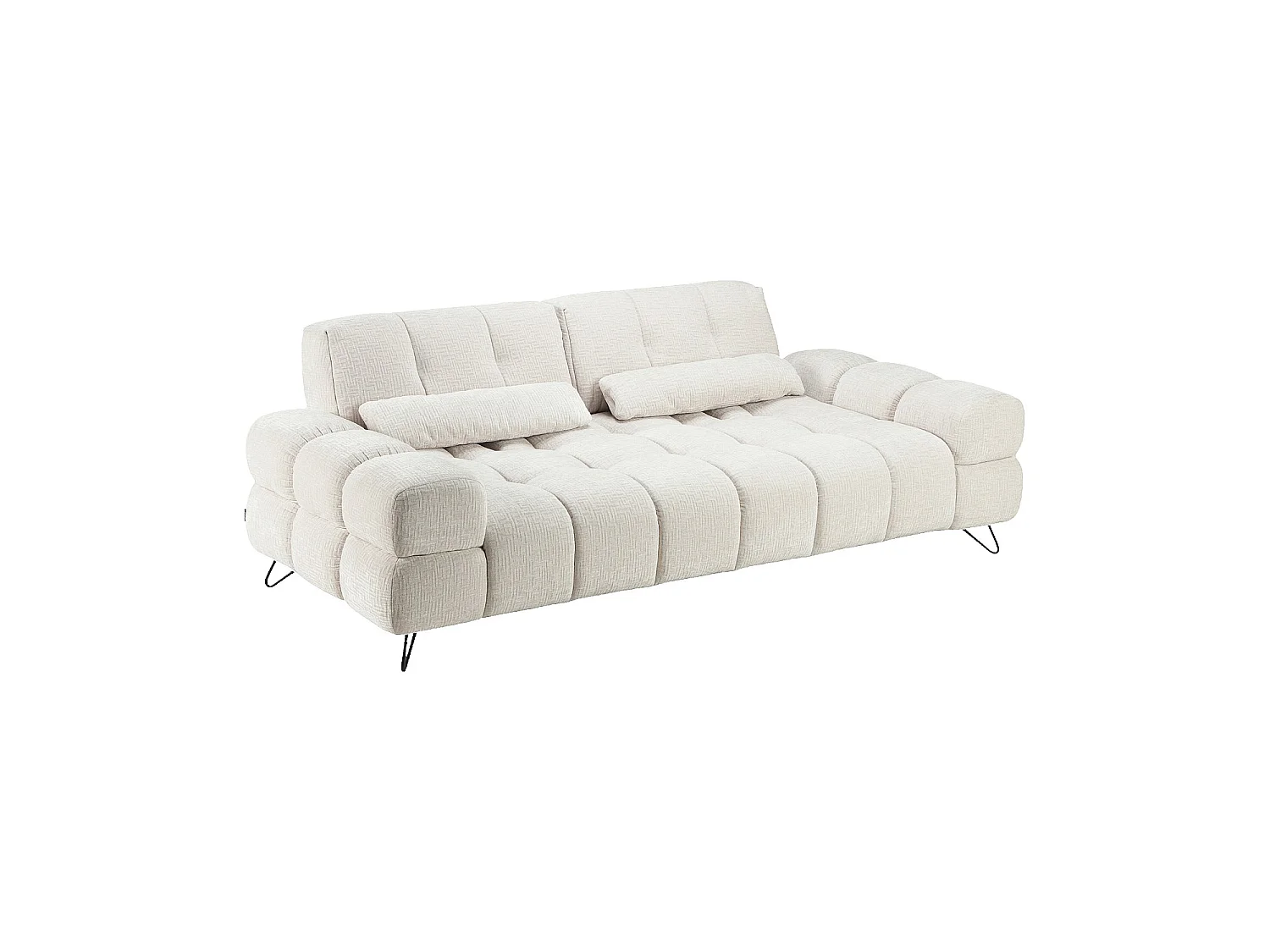 Habitat - Canapé 2 places en tissu texturé avec dossier avance-recule - Beige - Livea