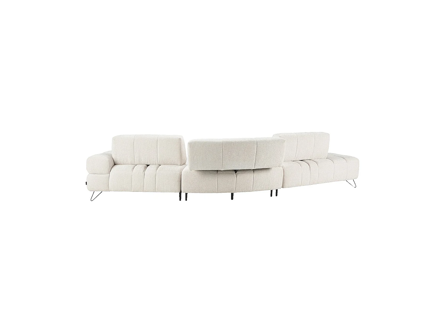 Habitat - Canapé d'angle gauche en tissu texturé avec dossier avance-recule - Beige - Livea