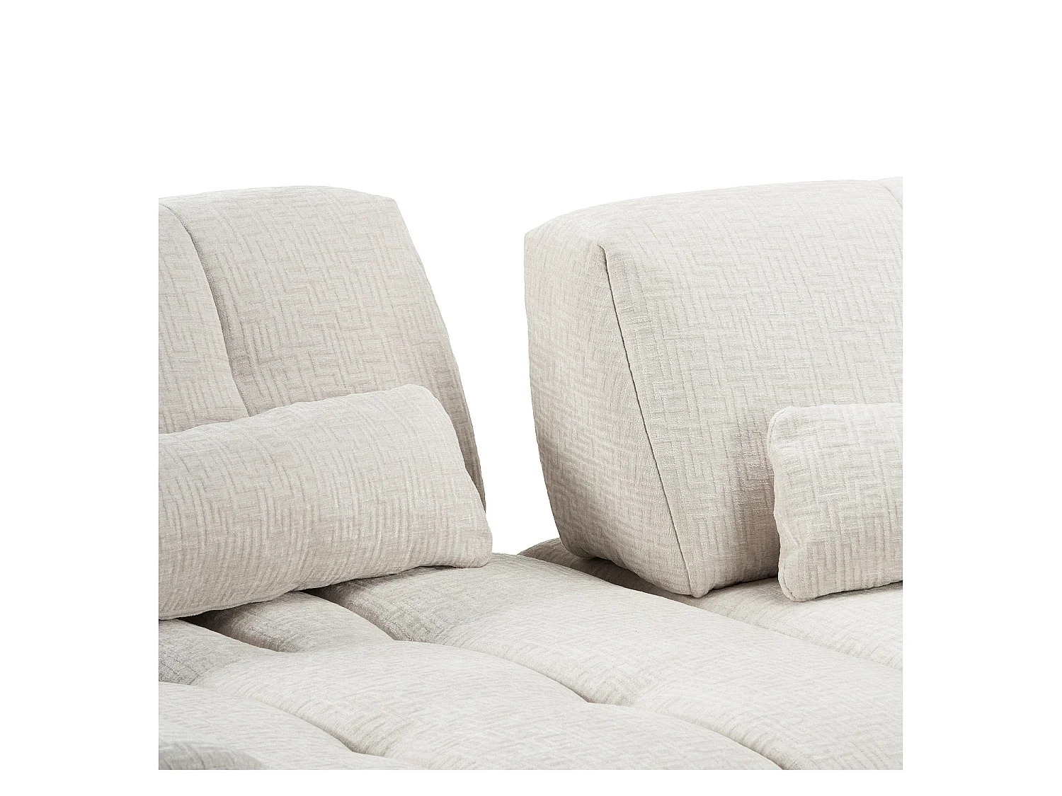 Habitat - Canapé d'angle droit en tissu texturé avec dossier avance-recule - Beige - Livea
