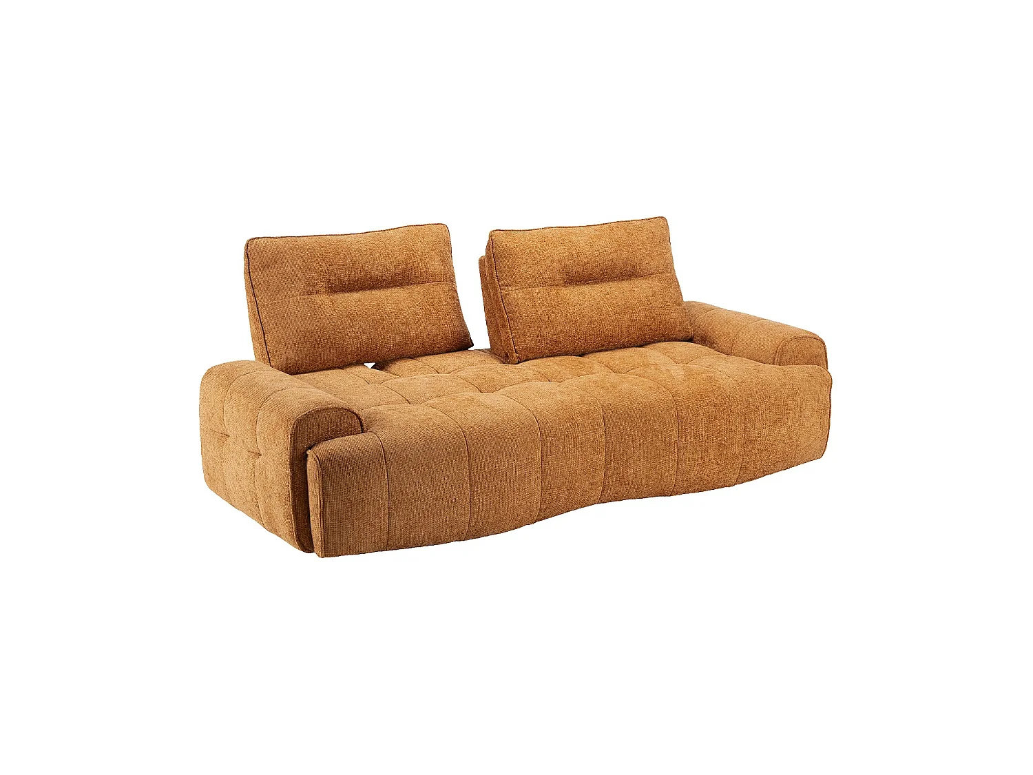Habitat - Canapé 2 places en tissu chenille avec dossier avance-recule électrique - Terracotta - Abilly