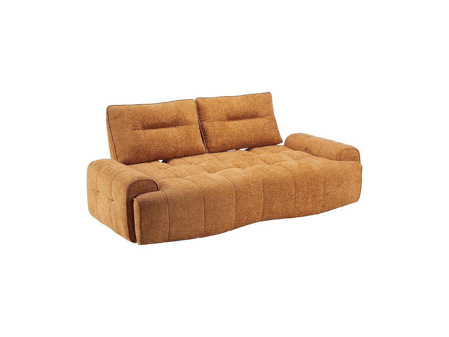Habitat - Canapé 2 places en tissu chenille avec dossier avance-recule électrique - Terracotta - Abilly