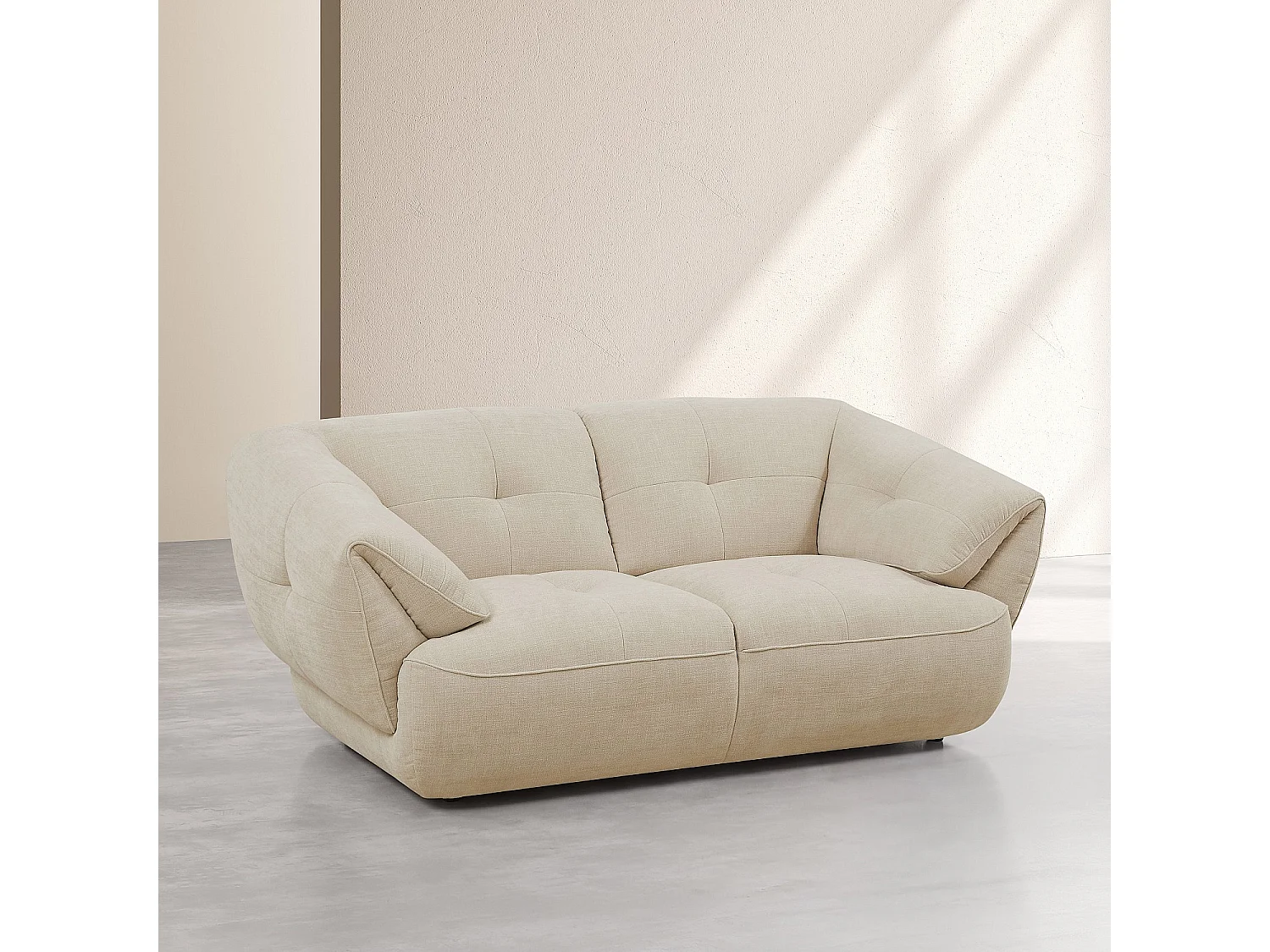 Habitat - Canapé 2 places en tissu - Crème - Cyriel