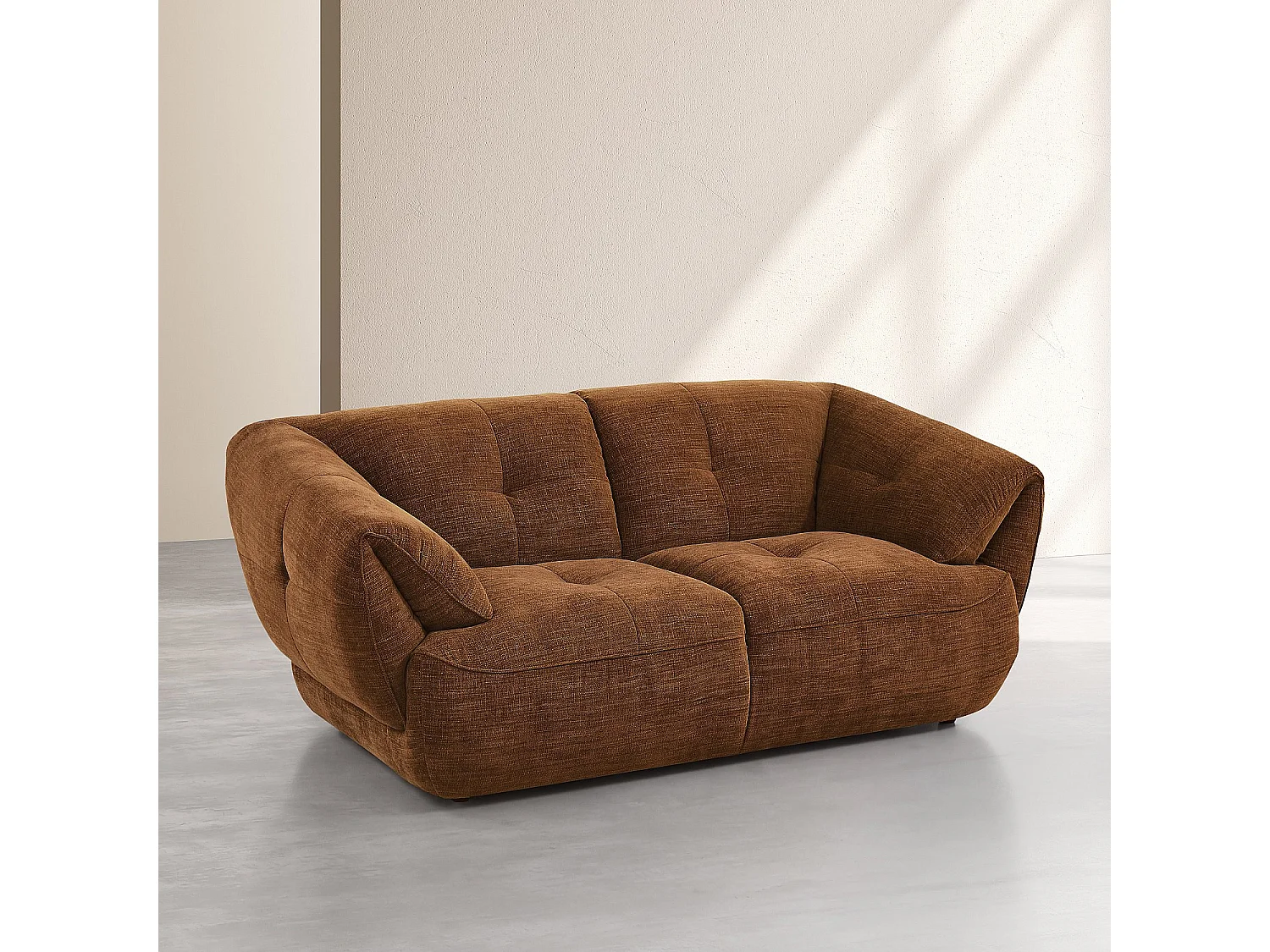 Habitat - Canapé 2 places en tissu - Marron chocolat - Cyriel