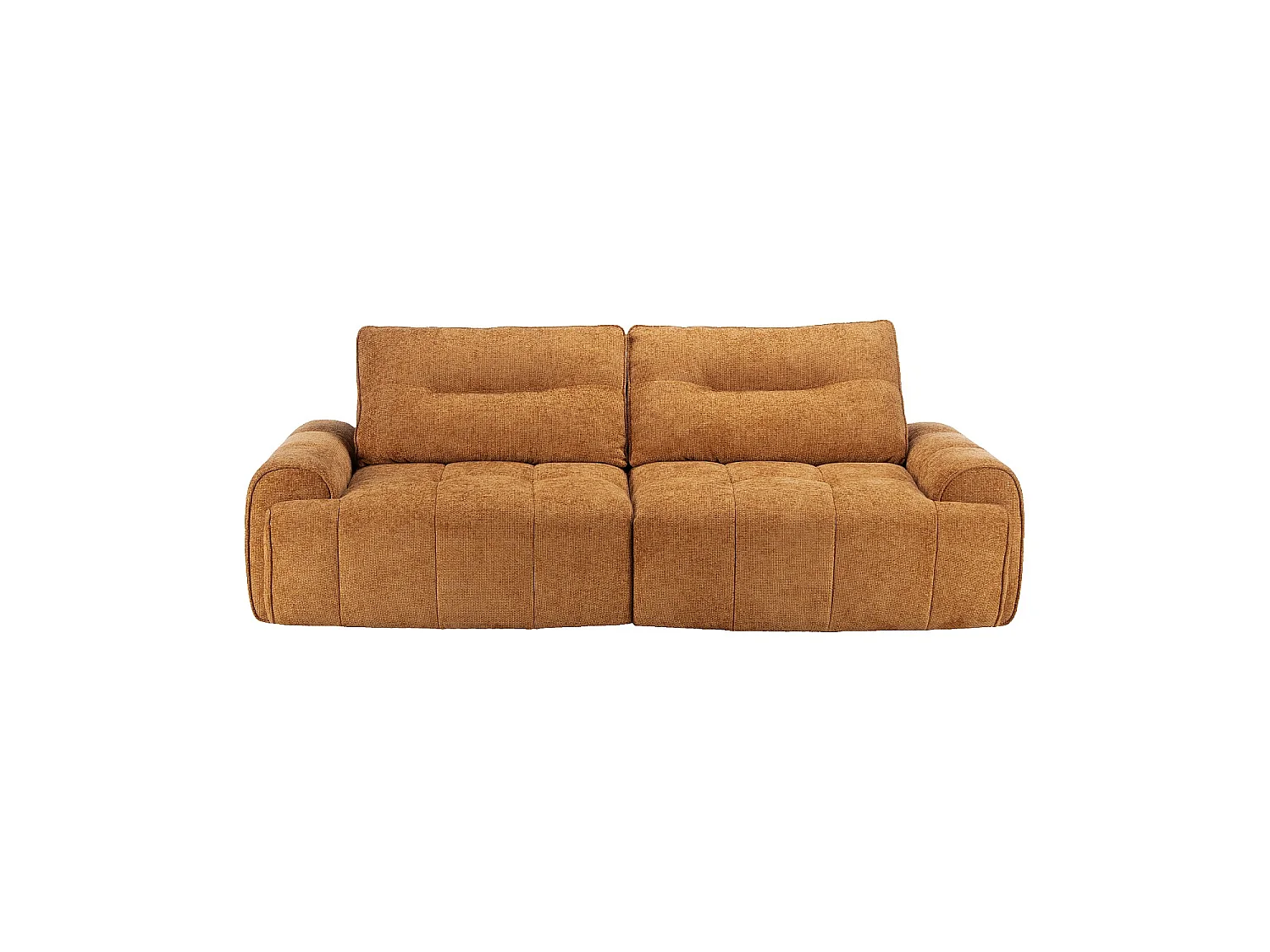 Habitat - Canapé 3 places en tissu chenille avec assise coulissante électrique - Terracotta - Abilly