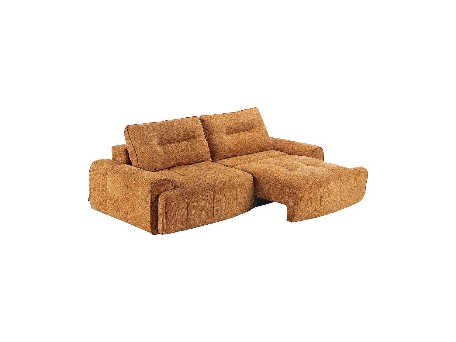 Habitat - Canapé 3 places en tissu chenille avec assise coulissante électrique - Terracotta - Abilly