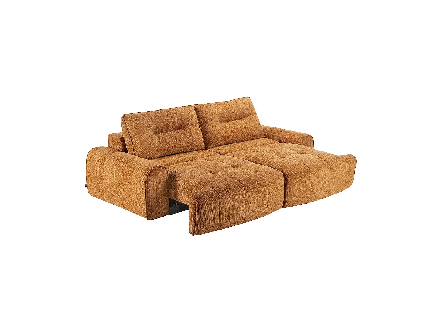 Habitat - Canapé 3 places en tissu chenille avec assise coulissante électrique - Terracotta - Abilly